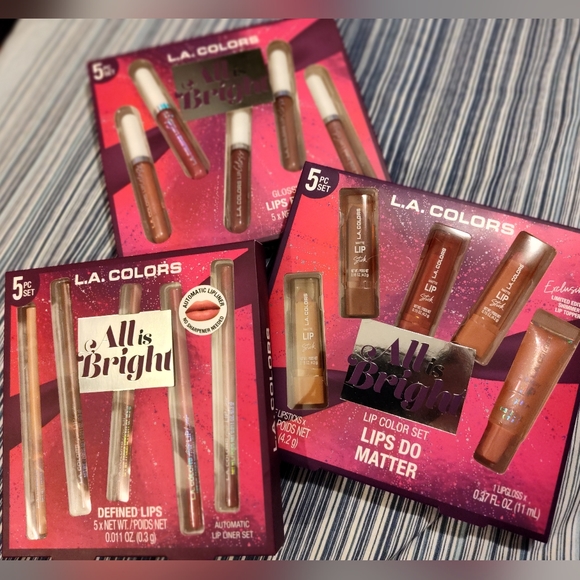 NEW!! L.A. Colors Lip Bundle (3 Sets) - Picture 1 of 6